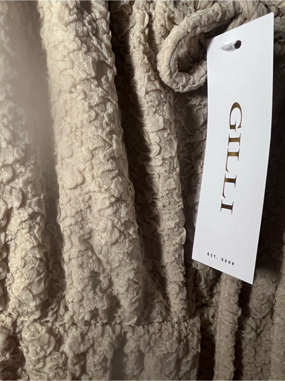 Gilli boutique Knit Tiered Maxi Dress in khaki NWT sz Medium - Picture 4 of 5